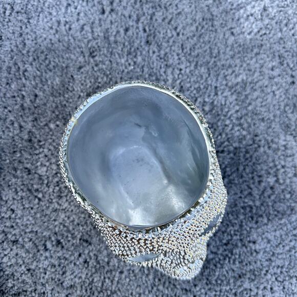 Skull Silver Textured Metallic Makeup Brush Pencil Holder Halloween Spooky Eyes - Picture 15 of 16